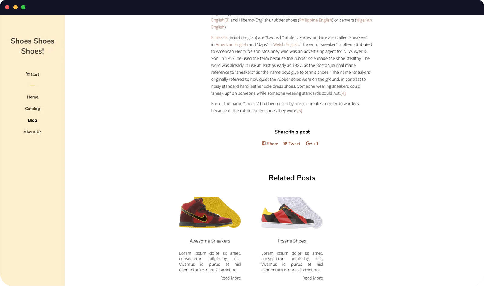 blog app shopify