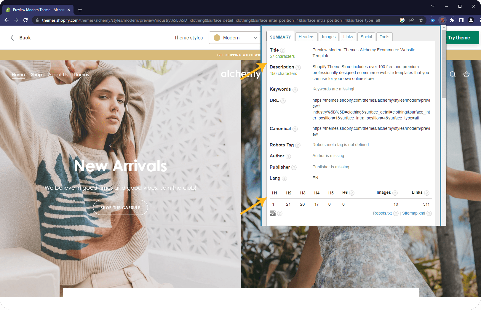 how to do shopify home page seo