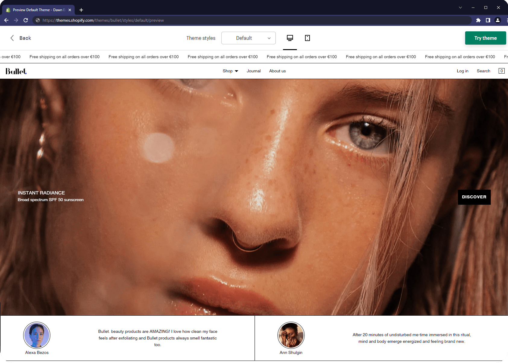 shopify blog featured image size
