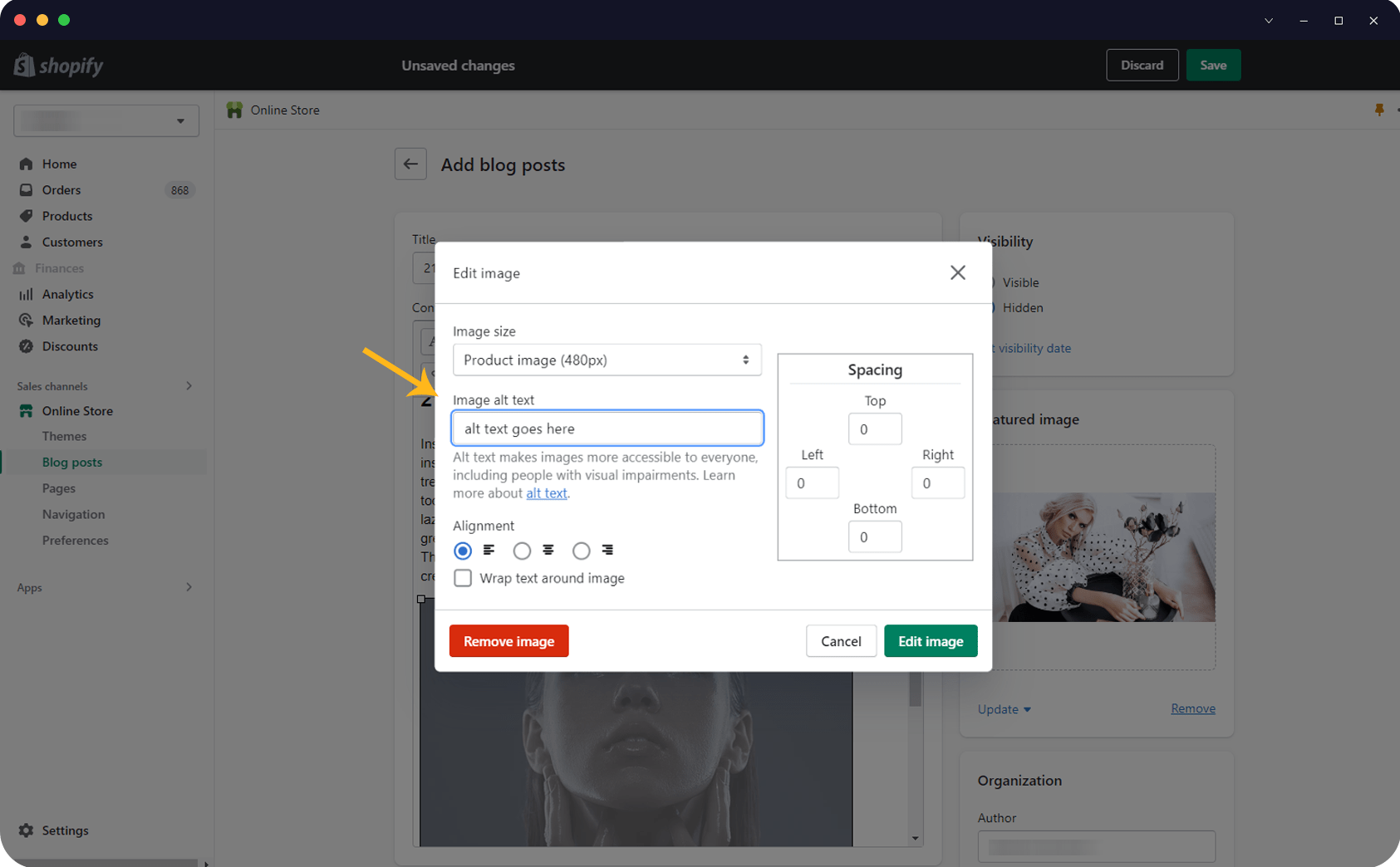 shopify seo image alt text