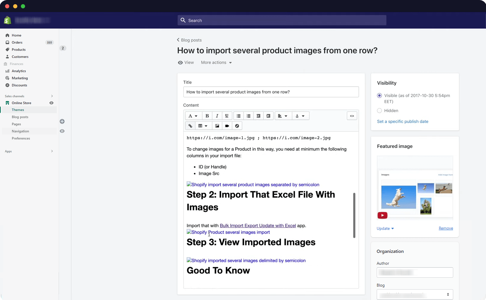 wordpress to shopify blog migration